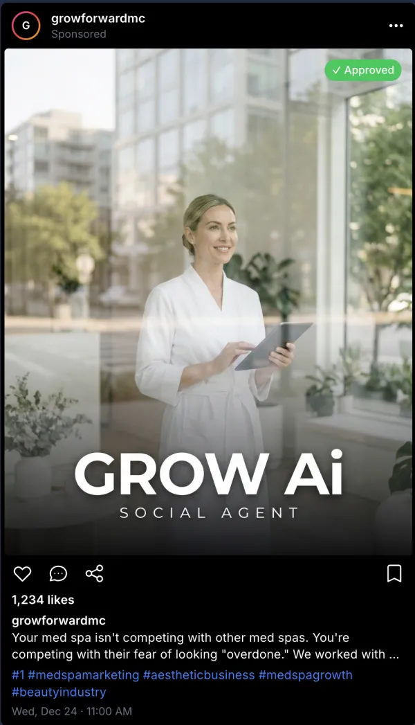 Med spa social media post